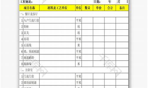 装修报价明细表格模板